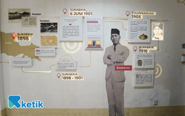 Foto Rumah kelahiran Presiden pertama Republik Indonesia, Ir. Soekarno, yang kini telah ditetapkan sebagai Museum Rumah Lahir Bung Karno di Surabaya. (Foto: Pedro/Ketik)
