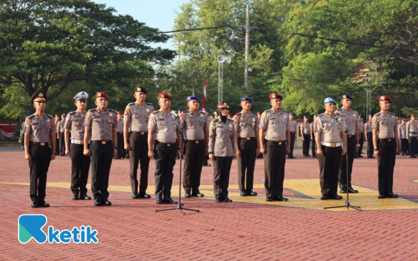 Foto Upacara laporan kenaikan pangkat di Mapolda Aceh, Senin, 30 Juni 2025. (Foto/Humas Polda/For Ketik)
