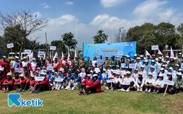 Foto Para atlet dari berbagai daerah yang akan bertanding pada Woodball Porprov IX Jatim 2025. (Foto: Lutfia/Ketik)