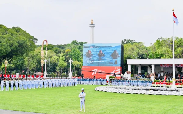 Foto Upacara HUT Kemerdekaan RI di Istana Kepresidenan Jakarta. (Foto: presiden.go.id)