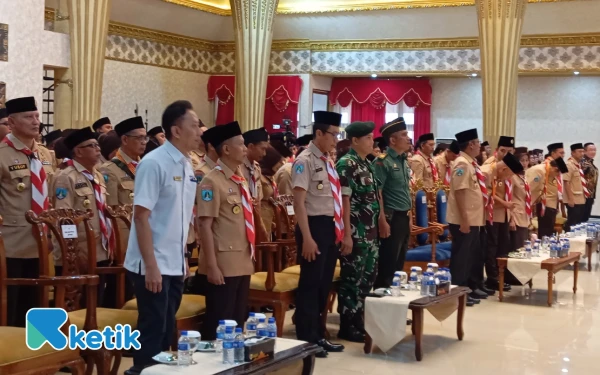 Foto Suasana pelantikan pengurus Kwarcab Jember oleh Ketua Kwarda Jatim, HM Arum Sabil. (Foto: Atta/ Ketik)