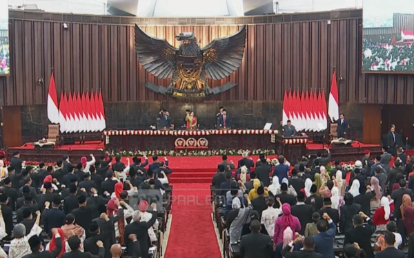 Foto Presiden Prabowo Subianto dalam Pidato Sidang Tahunan MPR RI, 15 Agustus 2025. (Foto: Youtube Sekretariat Negara)