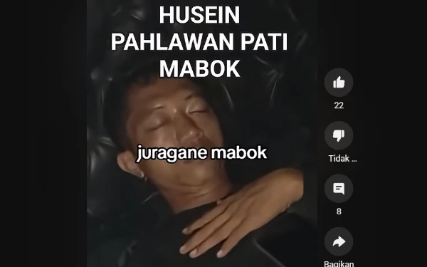 Foto Penggagas demo Pati Ahmad Husein dalam video viral di sebuah tempat karaoke. (Foto: Tangkapan layar Youtube)