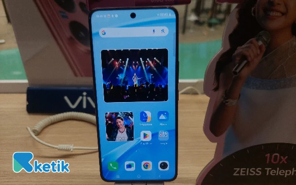Foto Penampakan layar smartphone Vivo V60 (Foto: Billy Reksodikromo/ketik)