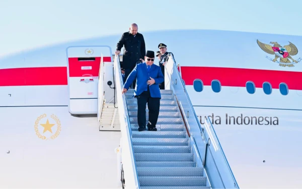 Foto Presiden Republik Indonesia, Prabowo Subianto, tiba di Bandar Udara Internasional John F. Kennedy, New York, Amerika Serikat, pada Sabtu, 20 September 2025. (Foto: BPMI Setpres/Laily Rachev)
