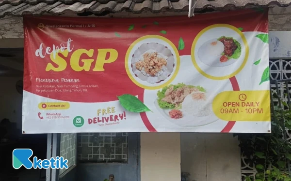 Foto Tampak depan Depot SGP di kawasan Siwalankerto, Surabaya. (Foto: Davin Tio Imam Sudirman/Ketik)