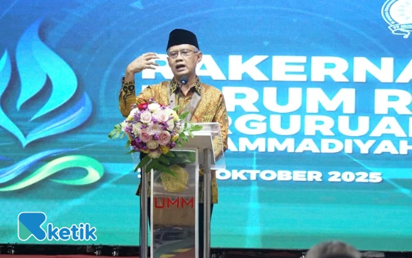 Foto Ketum PP Muhammadiyah Haedar Nashir pada Forum Perguruan Tinggi Muhammadiyah di Malang (Aris / ketik)