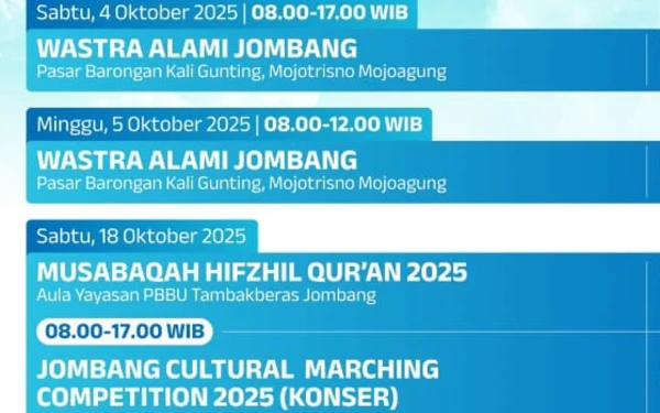 Foto Jadwal acara Jombang Fest 2025. (Foto: Pemkab Jombang)