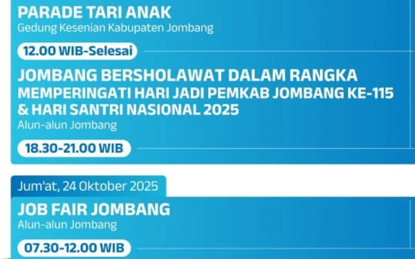 Foto Jadwal acara Jombang Fest 2025. (Foto: Pemkab Jombang)