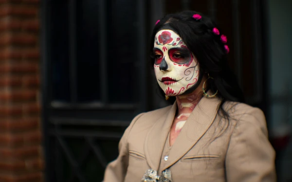 Foto Ilustrasi riasan saat perayaan Día de los Muertos di Meksiko.  (Foto: Pexels)