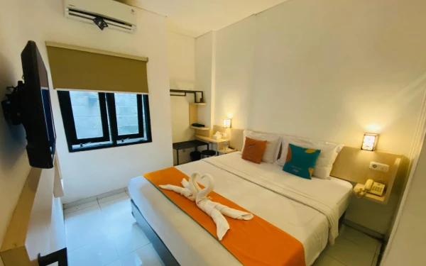 Foto View kamar tipe Superior Room di Sans FiF-Fa Premiere Hotel Malang. (Foto: Dok. Sans FiF-Fa Premiere Hotel Malang)