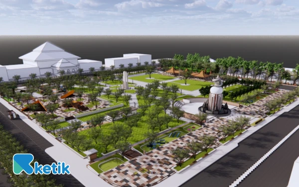 Foto Gambar Alun-Alun Sidoarjo menurut rencana revitalisasi 2025. (Foto: Istimewa)