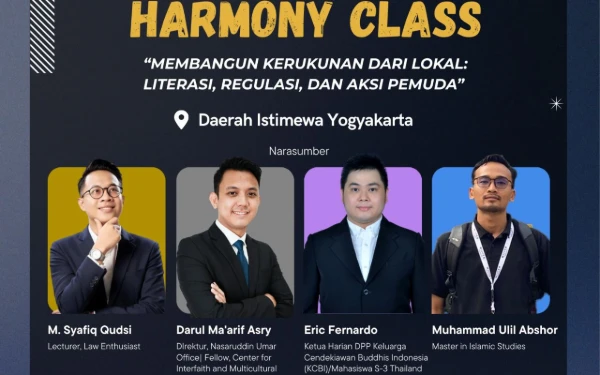 Foto Harmony Class Region DIY yang diselenggarakan oleh Pusat Kerukunan Umat Beragama (PKUB) Kementerian Agama RI, 4 Desember 2025. (Foto: Dok. Panitia)