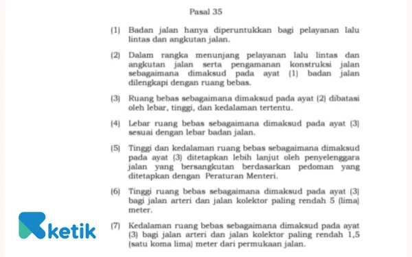Foto Aturan penggunaan Jalan Umum PP 34 Tahun 2006. (Foto: Dirjen Bina Marga)