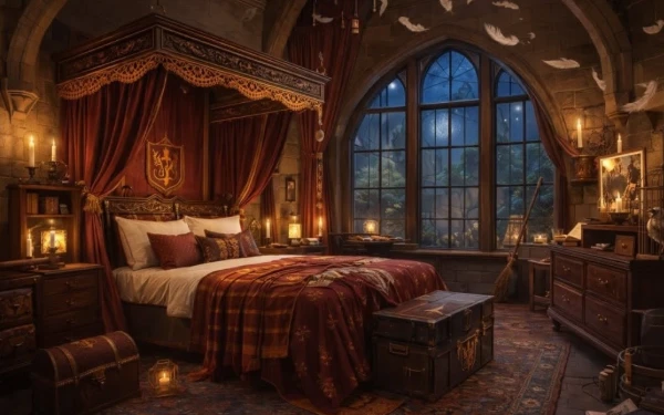 Foto Kamar tidur yang terinspirasi dari kamar Ron Weasley di seri film Harry Potter. (Foto: Instagram/@luxuriousbymm)