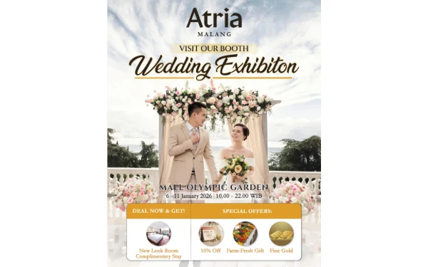 Foto Atria Hotel Malang menyediakan penawaran wedding package terbaik di Wedding Exhibition MOG. (Foto: Atria Hotel Malang for Ketik.com)