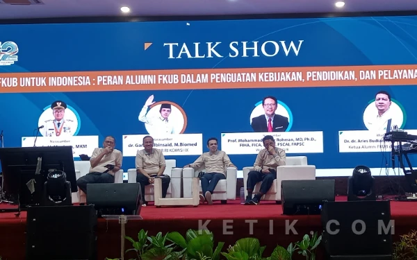 Foto Talkshow bersama para alumni yang telah berkiprah di politik dan kemasyarakatan pada Dies Natalis ke-52 FKUB 11 Januari 2026. (Foto: Aliyah/Ketik.com)