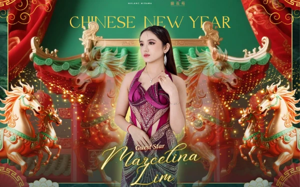 Foto Grand Mercure Malang Mirama resmi menggelar perayaan Tahun Baru Imlek dengan menghadirkan salah satu penyanyi Mandarin, Marcelina Lim pada 16 Februari 2026. (Foto: Grand Mercure Malang Mirama for Ketik.com)