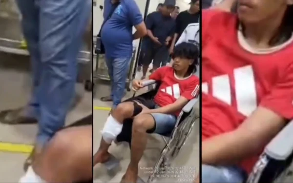 Foto Penangkapan pelaku curanmor saat dibawa dari Rumah Sakit setelah mendapatkan tindakan tegas terukur, Senin 14 Januari 2025 (Foto : Tiktok Buser Polrestabes Palembang)