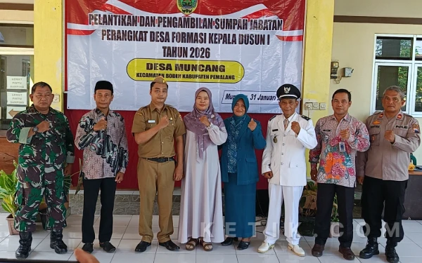 Foto Semangat Kebersamaan Pemdes Muncang siap bersinergi dengan Forkopimcam Bodeh guna memajukan desa Muncang (Foto: Slamet/ketik.com)