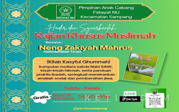 Foto Pamflet Kajian Online PAC Fatayat NU Sampang (Foto: Yustin For Ketik.com)