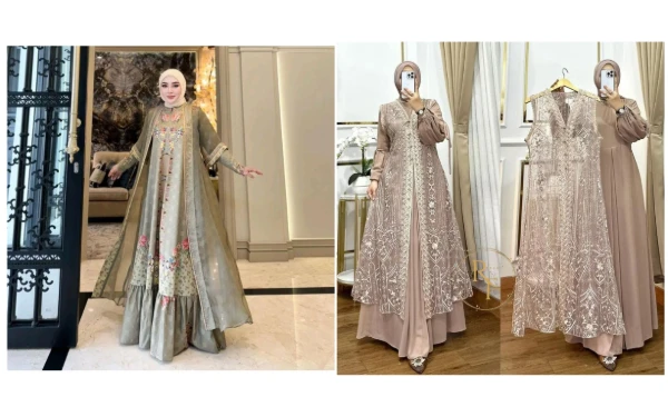 Foto Tren model gamis Lepas-Pasang lebaran 2026  (Foto : pinterest)