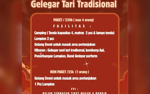 Foto Paket yang ditawarkan dalam event Camping Culture Balekambang. (Foto: Panitia)