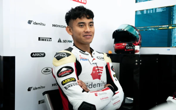 Foto Mario Suryo Aji pada latihan GP Thailand di Sirkuit Buriram. (Foto: Honda Team Asia)
