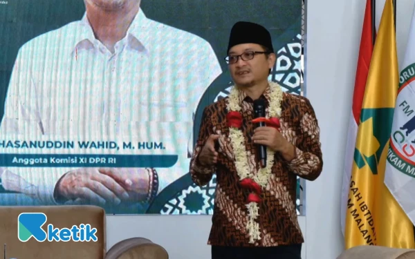 Foto Anggota MPR RI Hasanuddin Wahid saat di STAIMA Al-Hikam Malang (Foto: Aris/Ketik.com)
