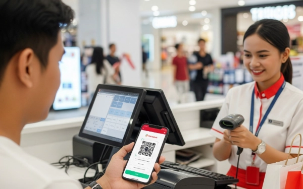 Foto Transaksi dengan layanan QRIS Acquirer. (Foto:  PT Pakai Donk Nusantara for Ketik.com)