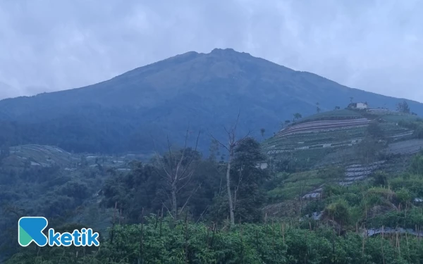 Foto Gunung Sumbing yang mempesona, langsung dari kawasan Mangli, Kaliangkrik. Destinasi healing terbaik untuk kita semua. (Foto: Fajar Rianto/Ketik.com)