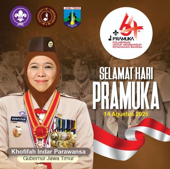 Ucapan Selamat Hari Pramuka 14 Agustus 2025 oleh Khofifah Indar Parawansa