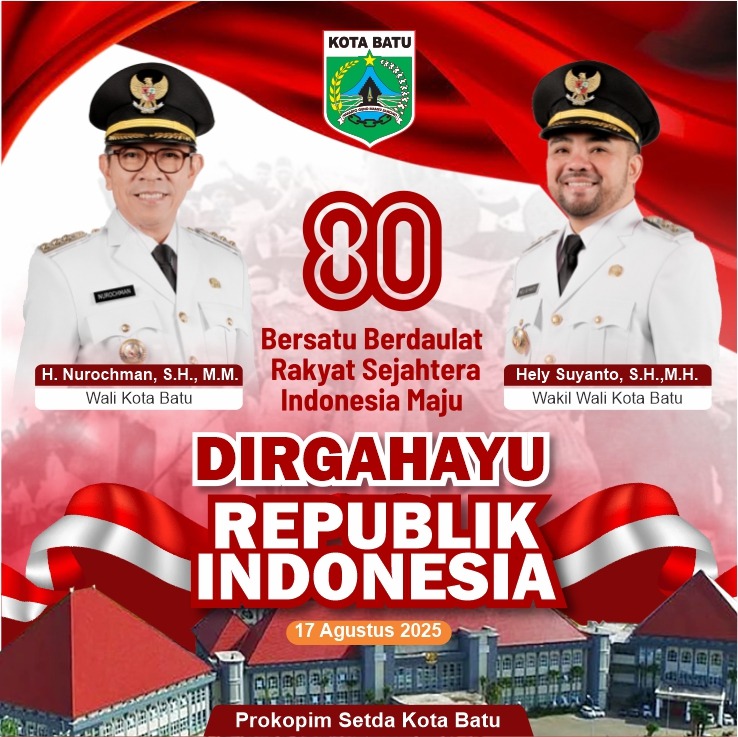 Ucapan Dirgahayu Republik Indonesia 80th oleh Pemerintah Kota Batu