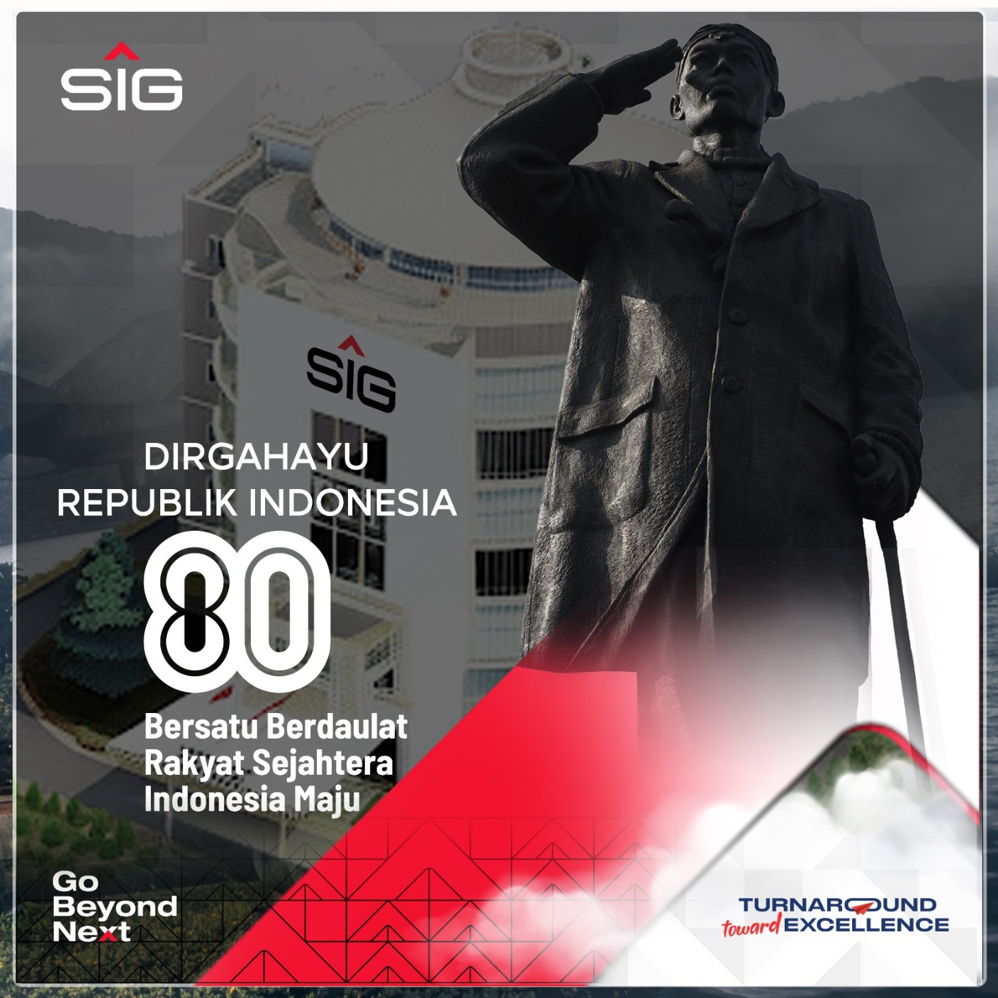 Ucapan Dirgahayu Republik Indonesia 80th oleh SIG (PT Semen Indonesia)