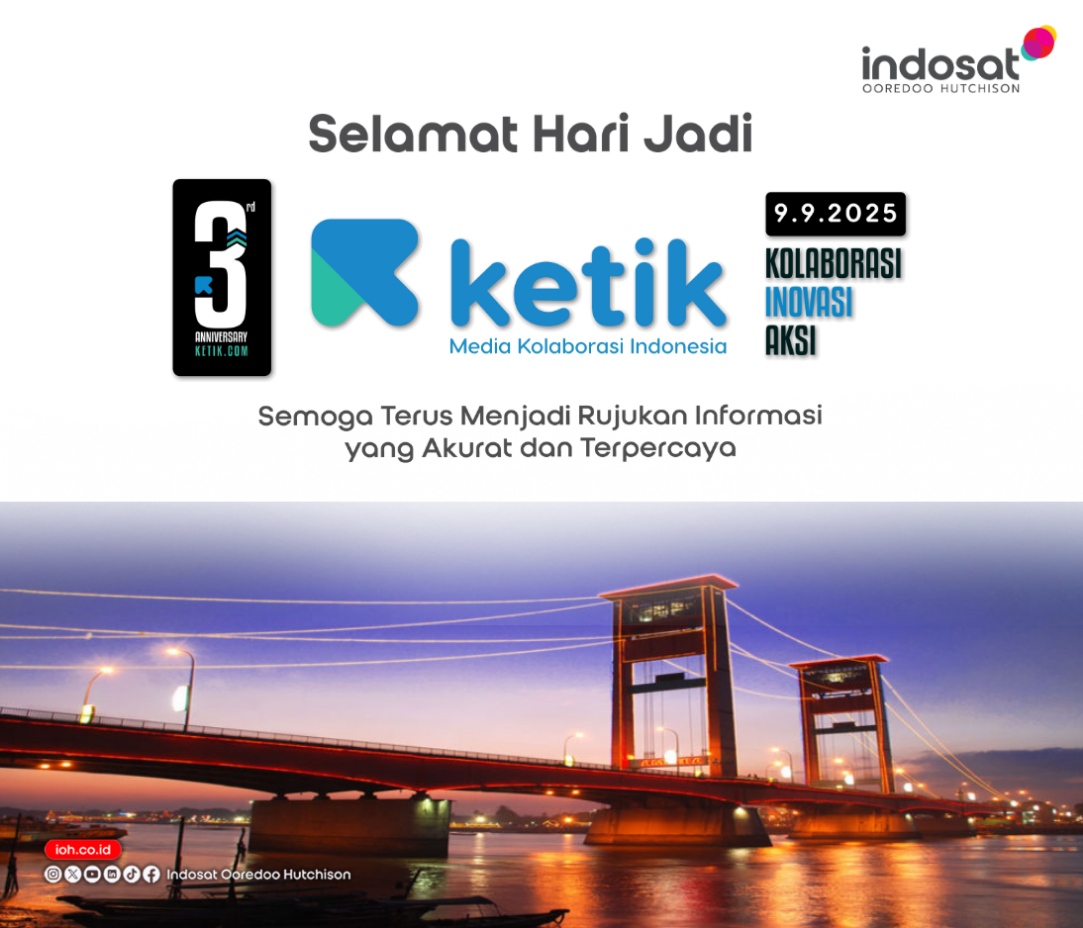 Selamat Hari Jadi ke-3 Ketik.com 9-9-2025 oleh Indosat Oreedo Hutchison