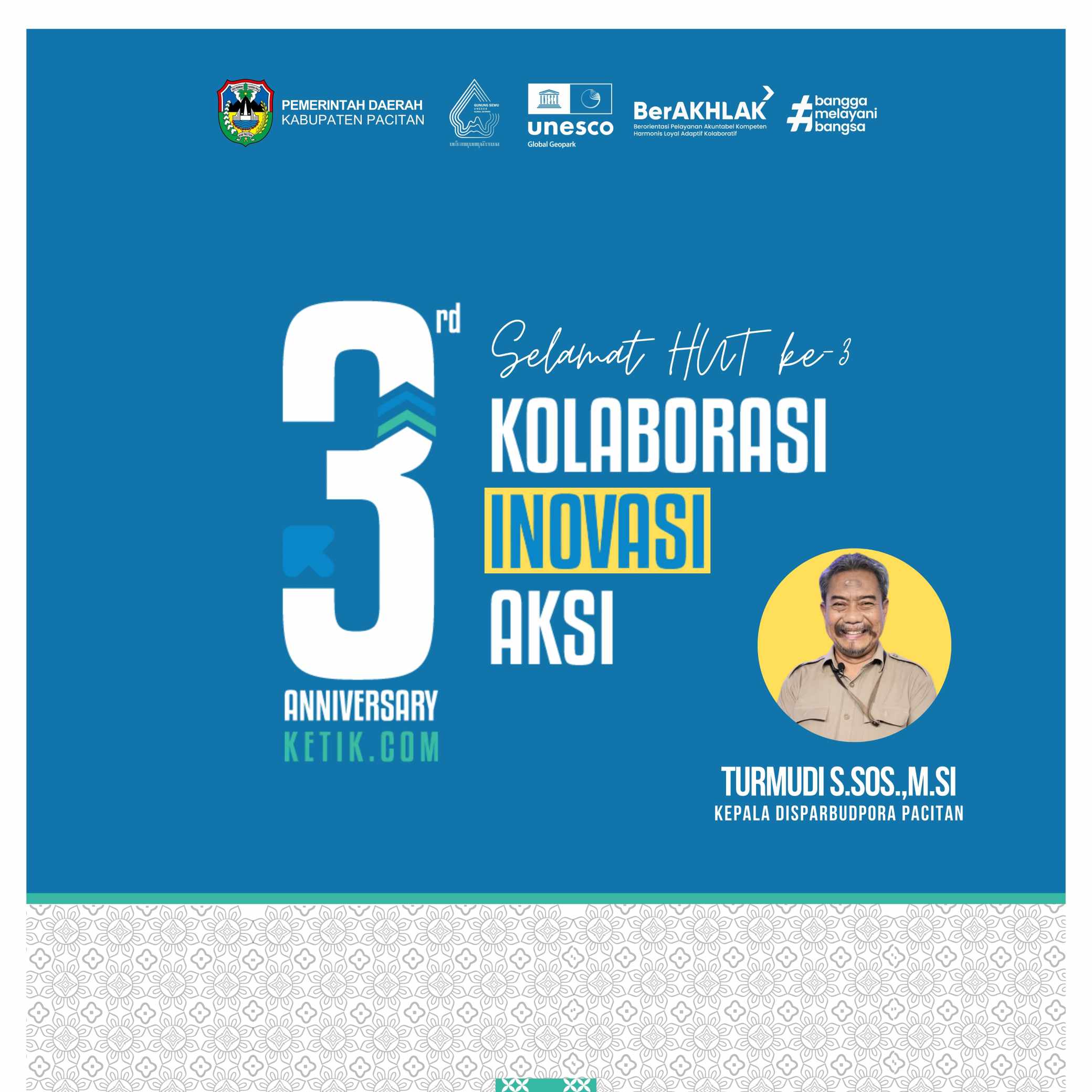 Ucapan HUT ke-3 Ketik.com 9-9-2025 oleh Turmudi, S.Sos, M.Si