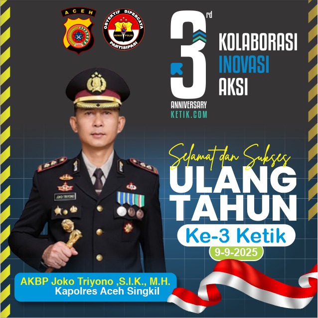 Ucapan HUT ke-3 Ketik.com 9-9-2025 oleh AKBP Joko Triyonk, S.I.K, M.H