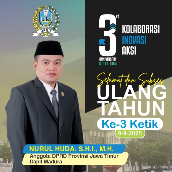 Ucapan HUT ke-3 Ketik.com 9-9-2025 oleh Nurul Huda, S.H.I, M.H