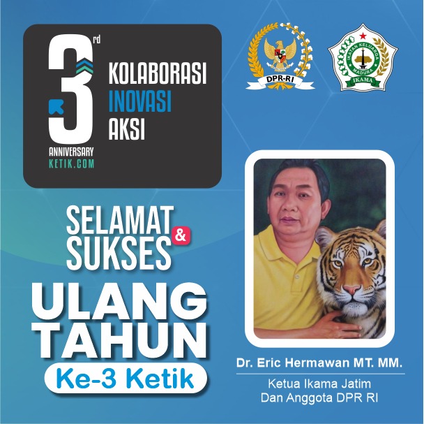 Ucapan HUT ke-3 Ketik.com 9-9-2025 oleh Dr. Eric Herawan, M.T, M.M