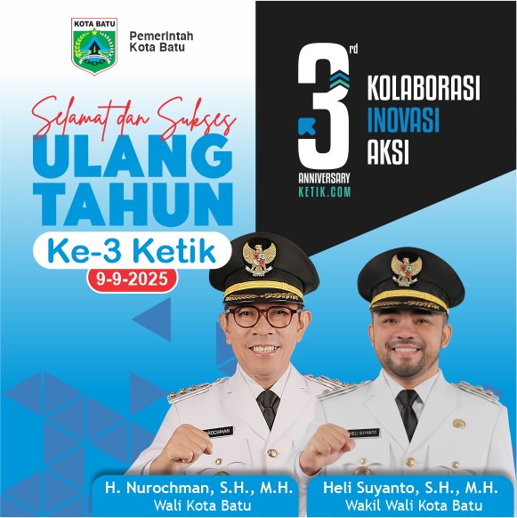 Ucapan HUT ke-3 Ketik.com 9-9-2025 oleh Walikota dan Wakil Walikota Batu