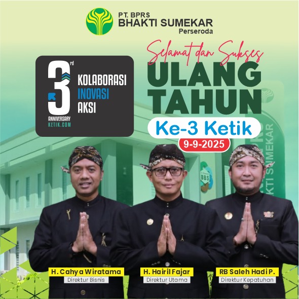 Ucapan HUT Ke-3 Ketik.com oleh PT BPRS Bhakti Sumekar Perseroda