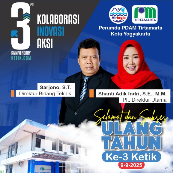 Ucapan HUT Ke-3 Ketik.com oleh Perumda PDAM Tirtamarta Kota Yogyakarta