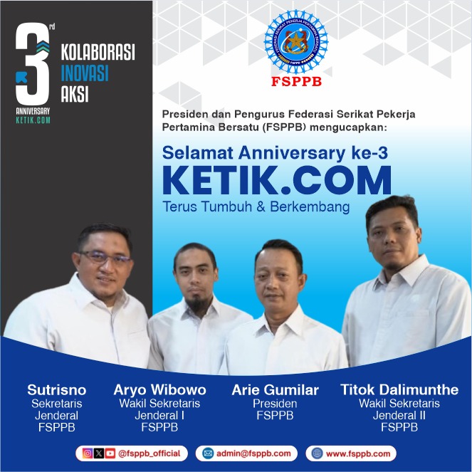Ucapan HUT Ke-3 Ketik.com oleh Presiden dan Pengurus Federasi Serikat Pekerja Pertamina Bersatu