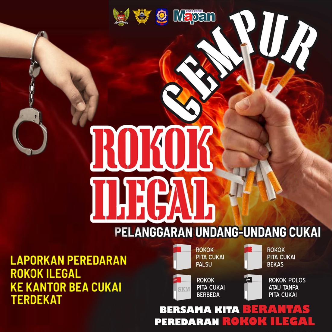 Pelarangan Undang-undang Cukai pada Rokok Ilegal oleh Satpol PP Kota Kediri