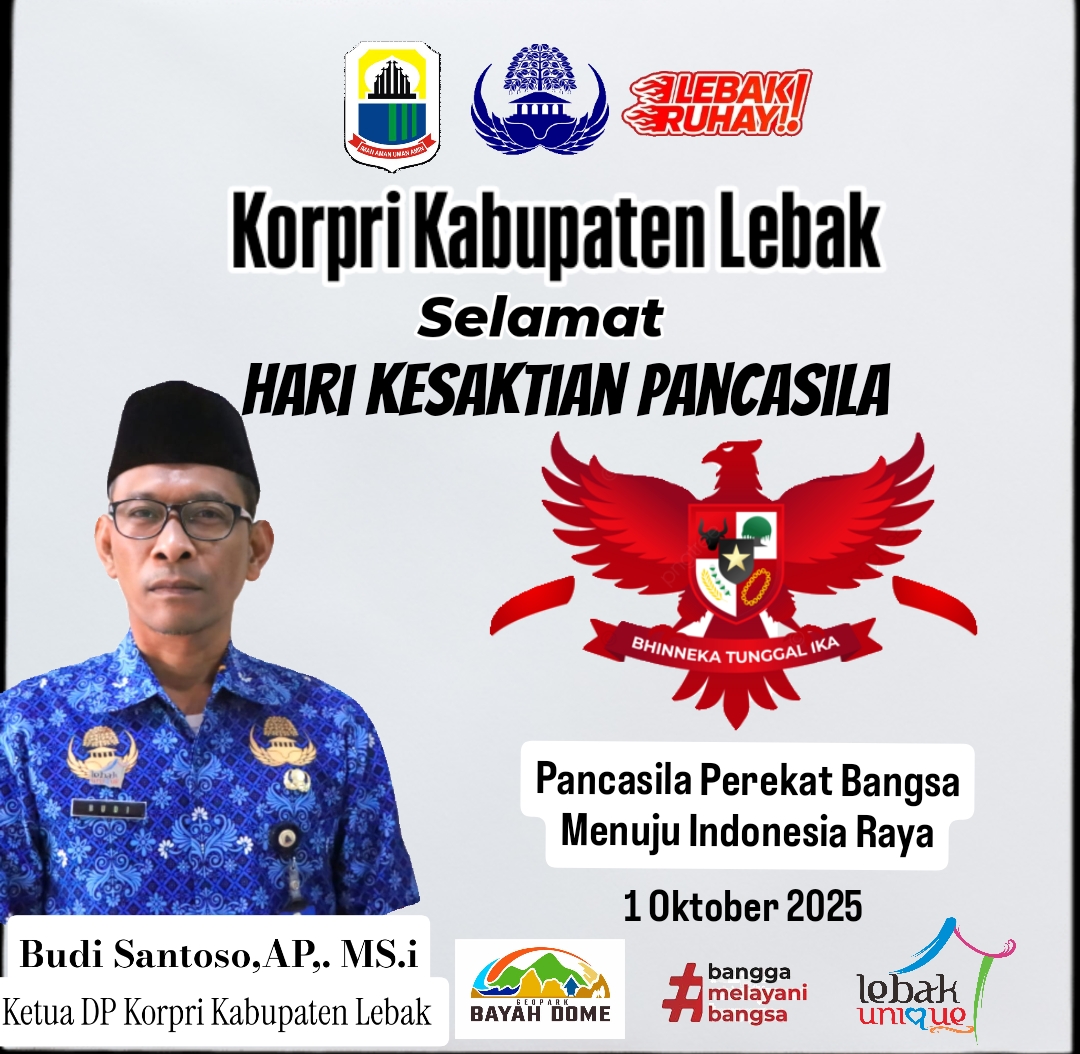 Ucapan Hari Kesaktian Pancasila oleh Korpri Kabupaten Lebak