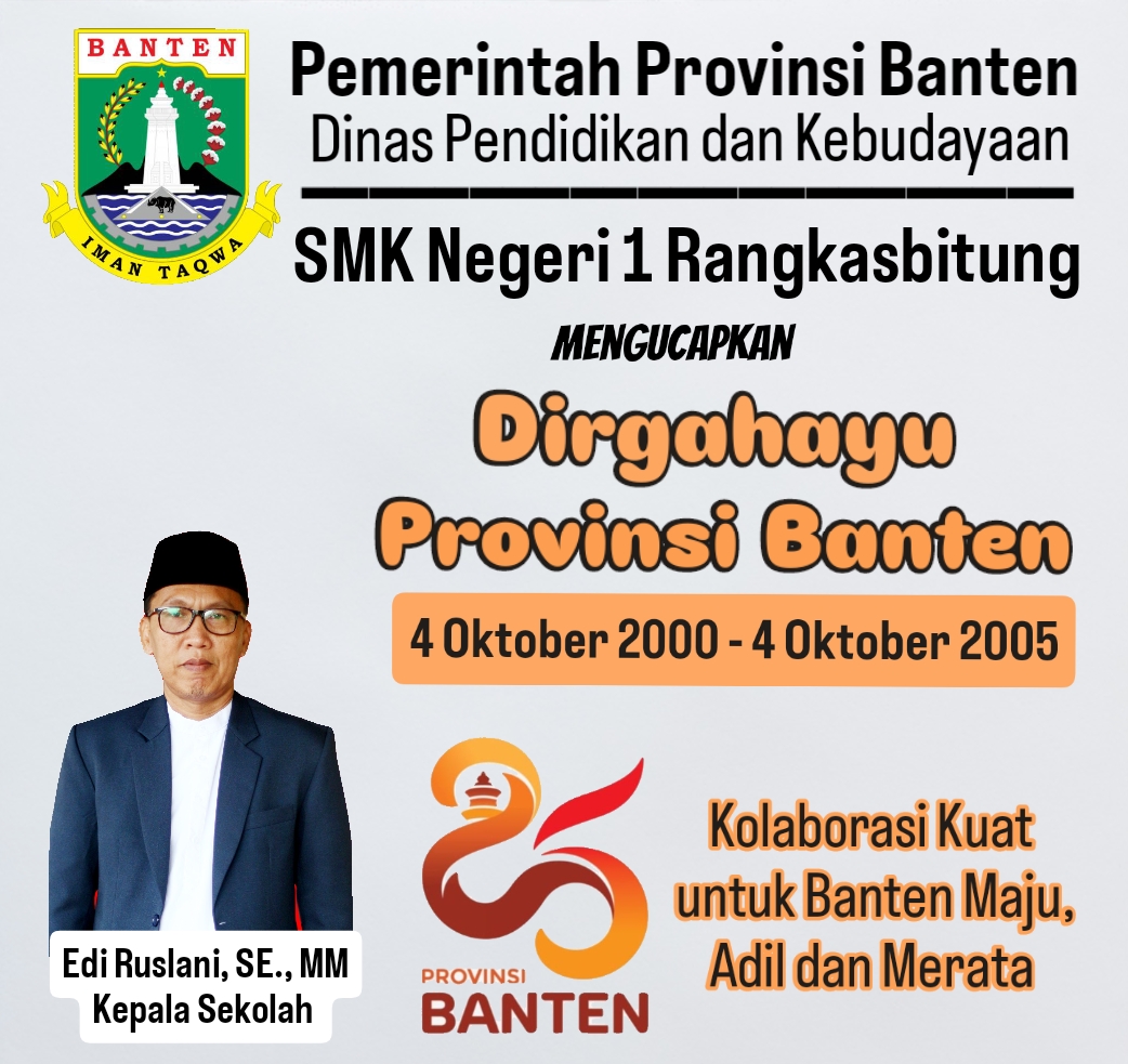 Ucapan Dirgahayu Provinsi Banten oleh Kepala SMKN 1 Rangkasbitung