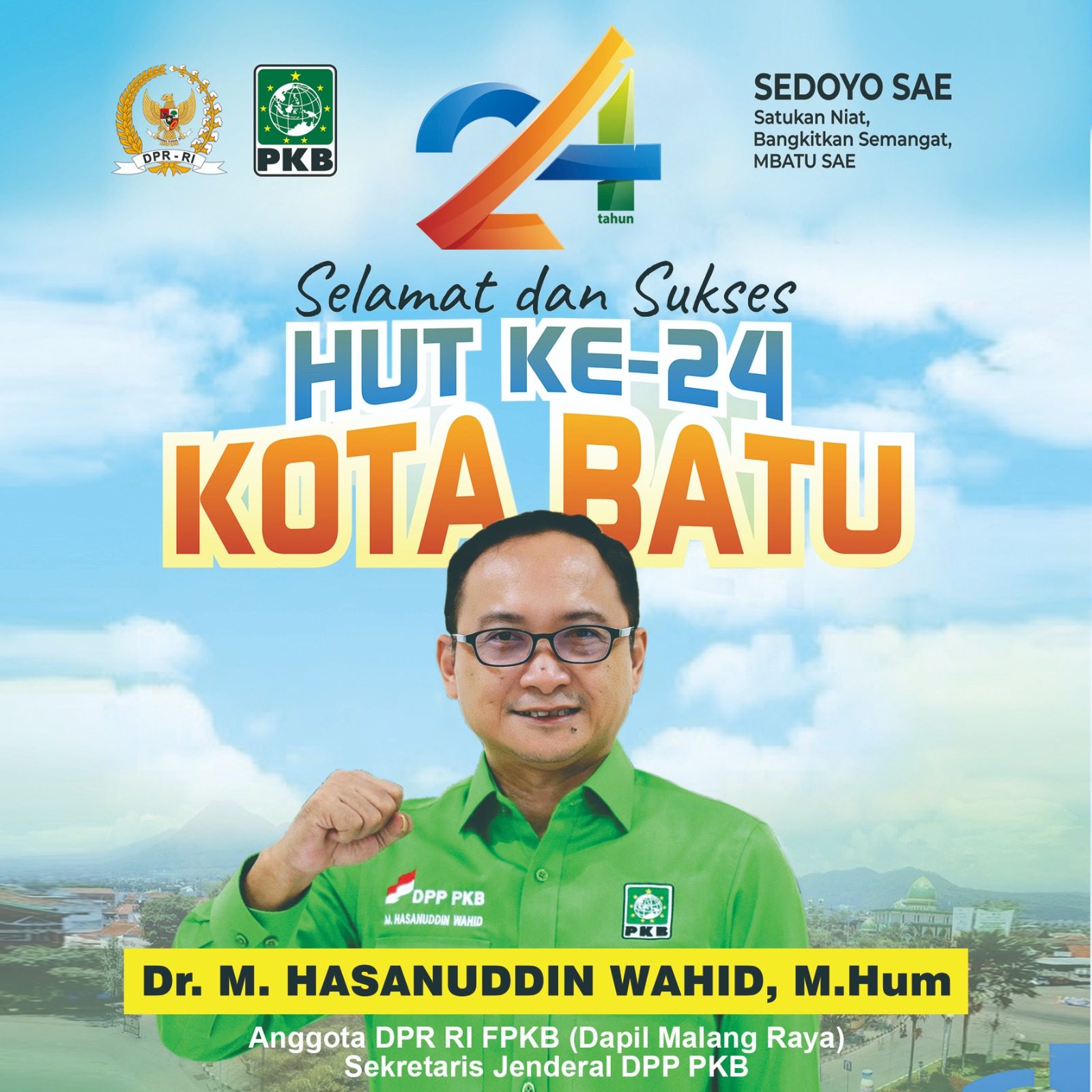 Ucapan Selamat dan Sukses HUT Ke-24  Kota Batu