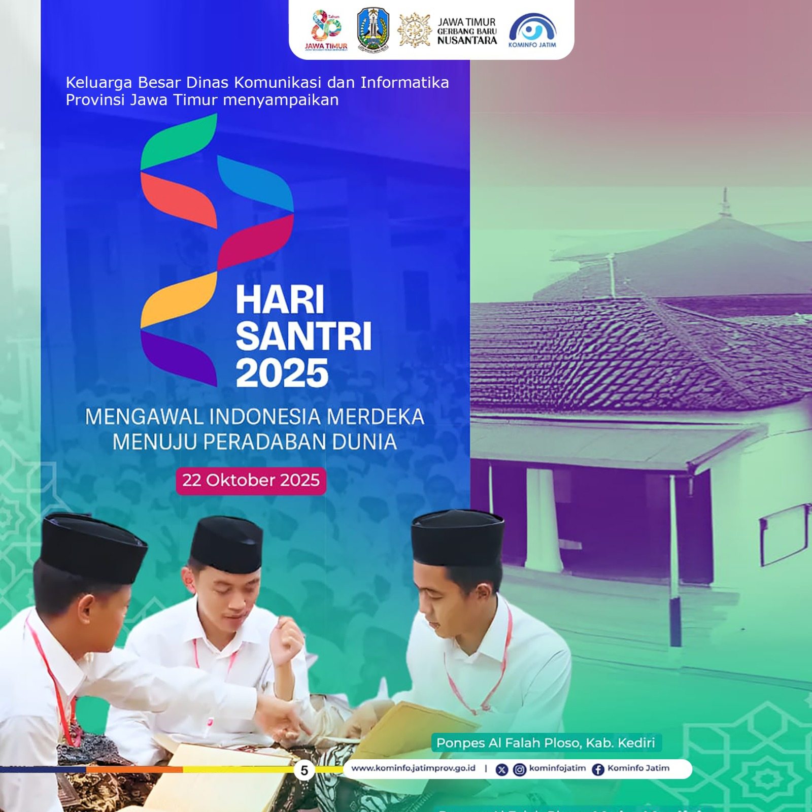Ucapan Hari Santri 2025 oleh Dinas Komunikasi dan Informatika Provinsi Jawa Timur