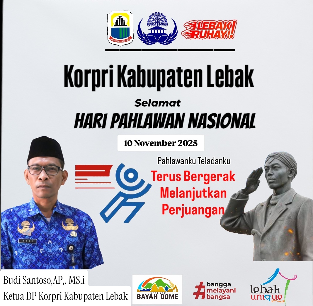 Ucapan Selamat Hari Pahlawan Nasional oleh Korpri Kabupaten Lebak
