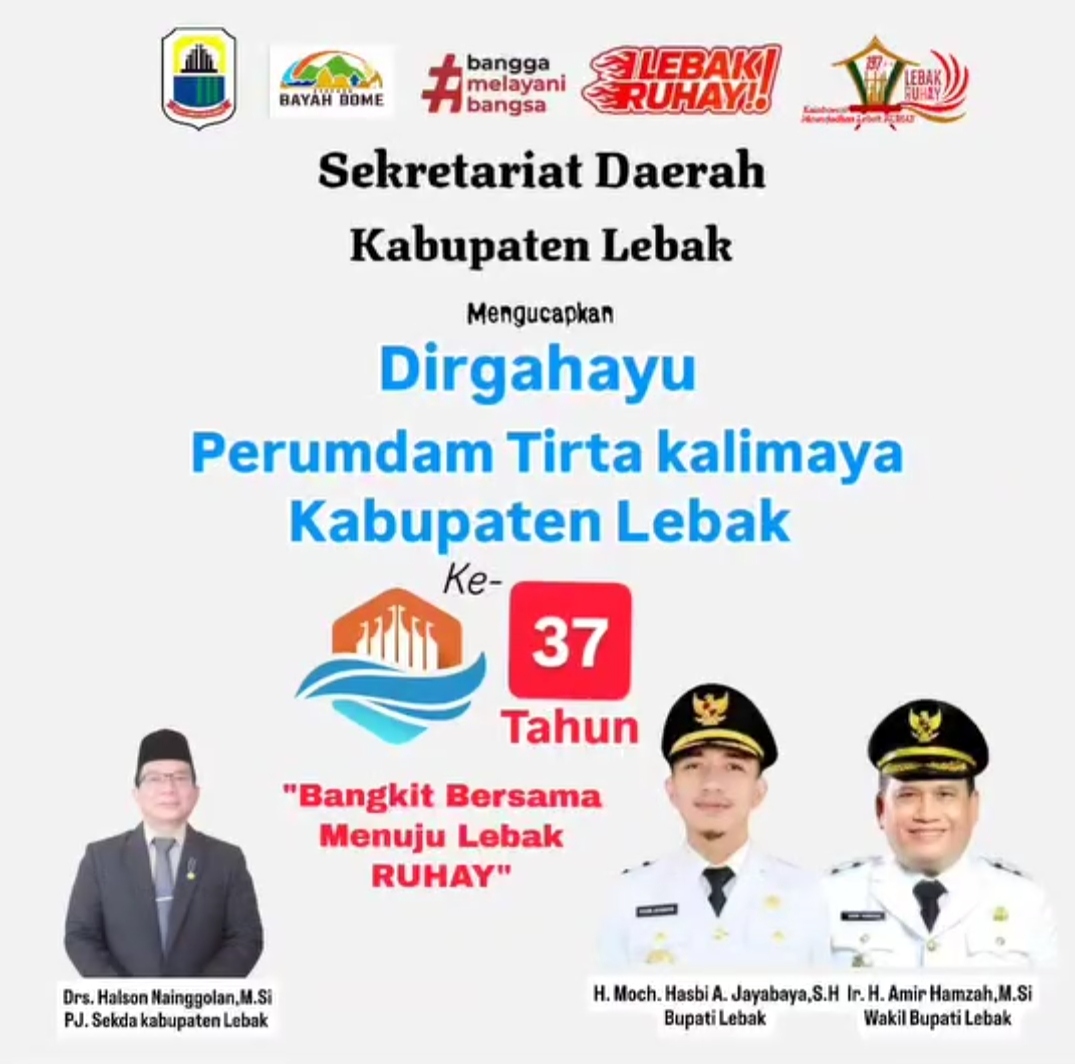 Ucapan Dirgahayu Perumdam Tirta Kalimaya oleh PJ.nSekda Kabupaten Lebak